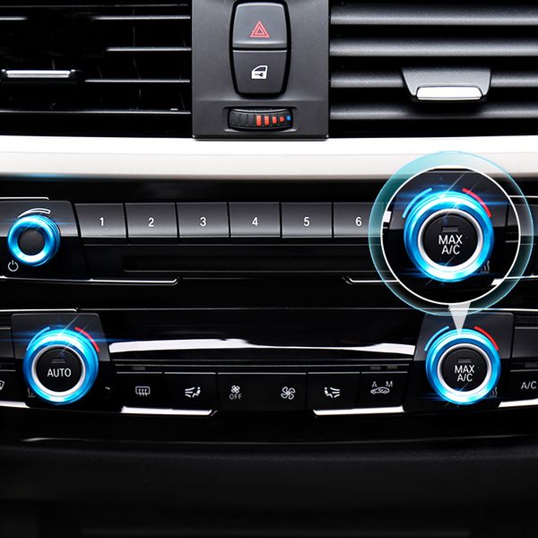 Car Styling Aria Condizionata Manopole Audio Cerchio Trim Anello di Copertura Per BMW 1 2 3 4 5 6 7 Serie GT X1 X5 X6 F30 F32 F34 F10 F15 F45 F207U