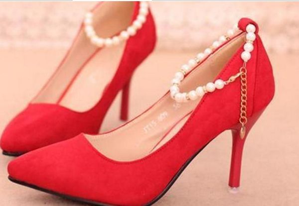 

stiletto shoe buckle fashion autumn shoes with beaded rhinestone, Black