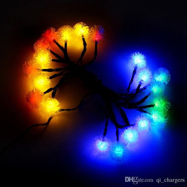 2019 20 Led Solar Outdoor String Fairy Lights Chuzzle Ball 20 Led Solar Outdoor String Fairy Lights Chuzzle Ball Powered Garden Camping