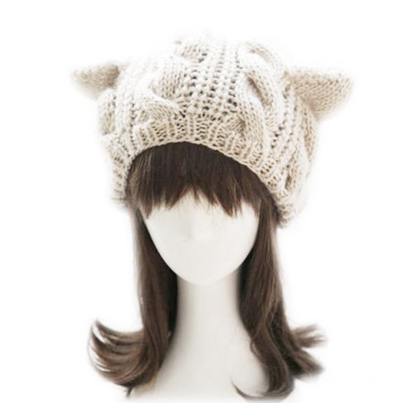 

wholesale-wsfs lovely lady's flower knitting beanie wool hat, Blue;gray