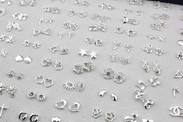 

Бесплатная доставка Оптовая ювелирные изделия 100 пар смешанные стили цветок крес