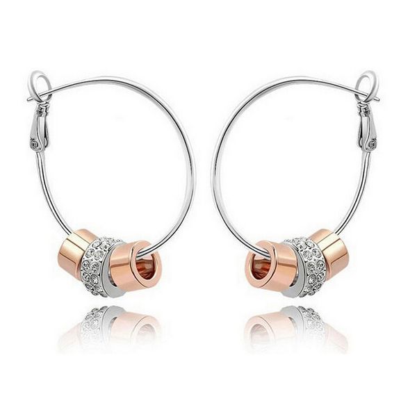 

selling 3 rings shape charm earrings for women fashion high-grade full rhinestone earrings jewelry 4068, Golden