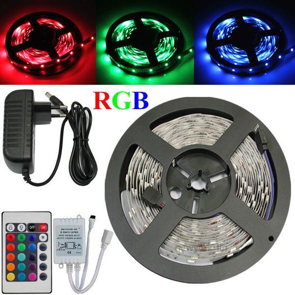 

RGB LED Strip 5M 300Led 3528 SMD с 24Key ИК-пульт дистанционного управления + 12V 2A адаптер питания Г