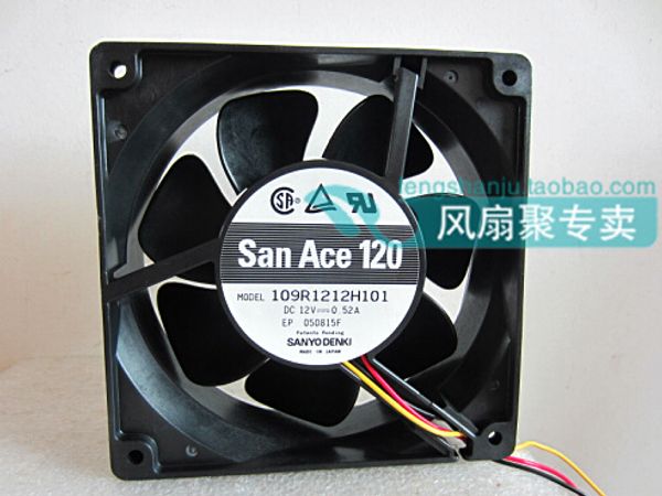 O original Sanyo 109R1212H101 12V0.52A 12 cm120 * 120 * 38 3 velocidade da linha de ventilador de refrigeração