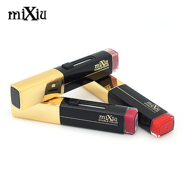

wholesale-2016 brand mixiu double shade color lipsticks long-lasting lip stick waterproof lip makeup korean matte lipsticks