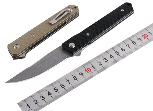 

Survival Knife 2 Styles Pocket Knife Stonewash 5CR15MOV 58HRC Drop Point Blade G10 Handle Hunting Camping Gear B245L