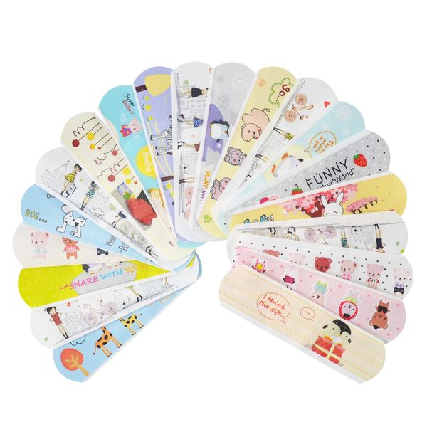 

100PCs Waterproof Breathable Cute Cartoon Band Aid Hemostasis Adhesive Bandages First Aid Emergency Kit For Kids Children