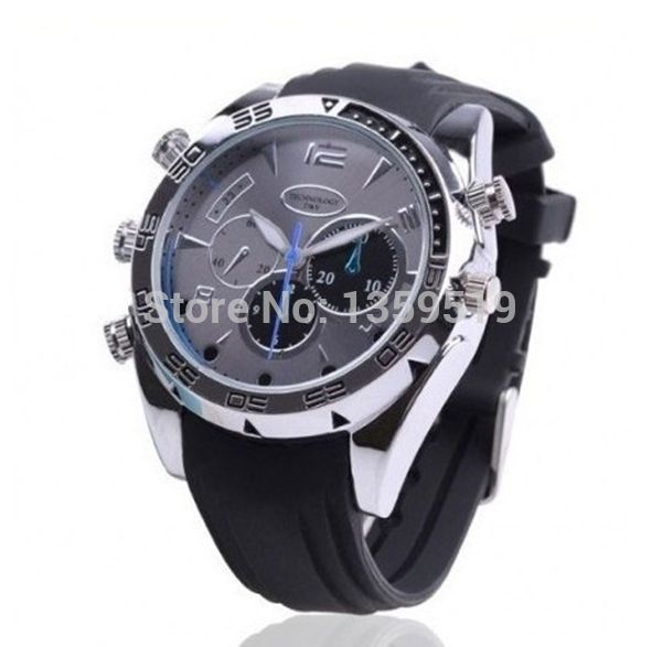 

waterproof full hd 1080p watch camera infrared night vision watch dvr w5000 8gb 16gb mini voice video recorder in retail box 10pcs/lot, Black;sliver