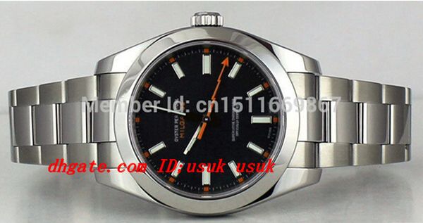 

luxury wristwatch new stainless steel bracelet 40mm - black index dial - 116400 sapphire automatic mens men's watch watches, Slivery;brown