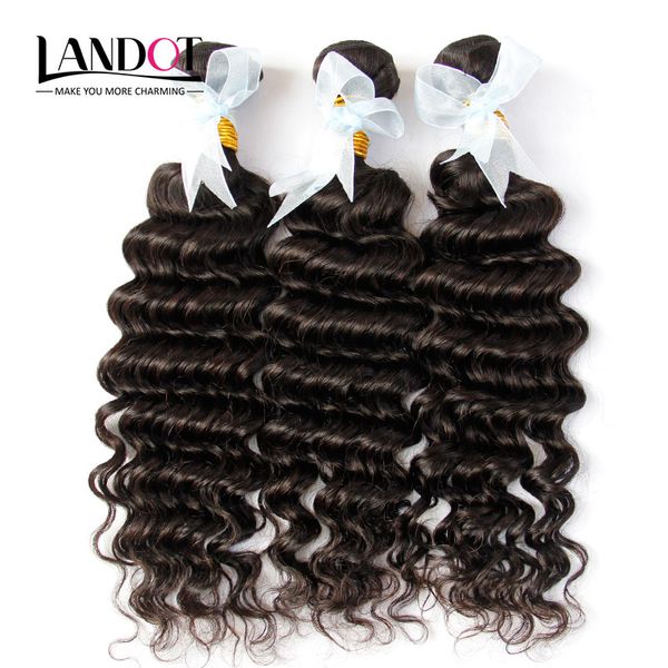 3Pcs Lot 8-30Inch Indian Deep Wave Curly Virgin Hair Grade 7A Unprocessed Raw Indian Remy Human Hair Weaves Bundles Natural Black Extensions