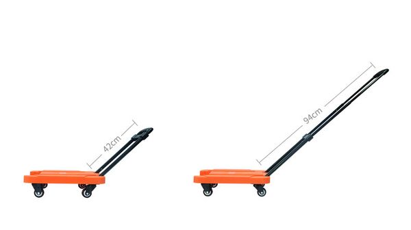 

2.3kg mute wear-resisting wheels folding flat trolley luggage cart shopping cart portable stainless steel folding truck trailer car truck