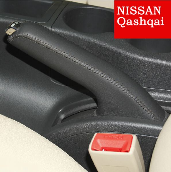 Nissan Qashqai için el freni kapak Durumda Hakiki deri El freni kolu Oto iç dekorasyon DIY El Freni Kol kapakları araba kapakları
