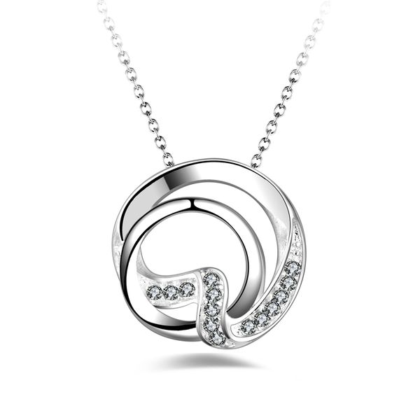 

fashion 925 silver gardenia with diamond jewelry 925 silver necklace valentine's day holiday gifts 1708