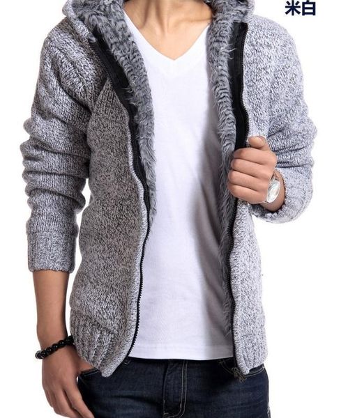 

wholesale-optional stylish winter coats jacket for men fur lined men's designer fur lined hood jackets sweaters ing, White;black