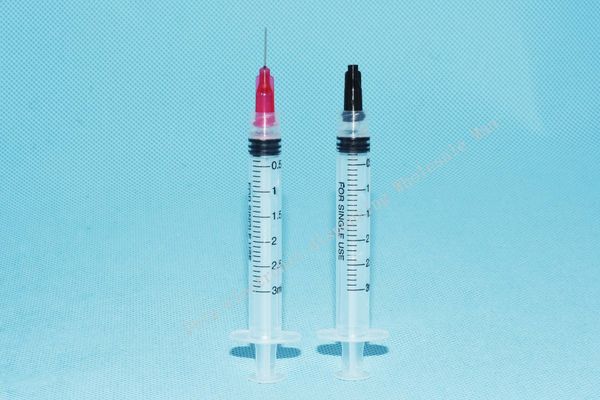 

3cc syringe 25 gauge blue blunt dispensing needle glue adhesive henna liquids
