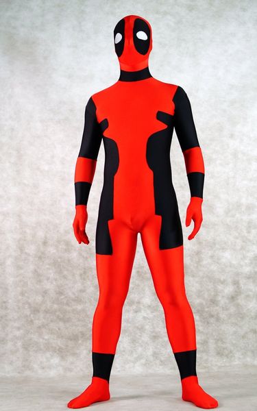 

красный и черный лайкра спандл дэдпул косплей костюм halloween party role zentai suit, Black;red