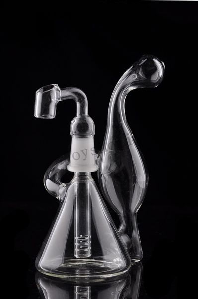 Mini-Taschen-Glasbongs, dickes Glas, Wasserrohr, Doppelblase, 2 Funktionen, Recycler, Bohrinseln, Bong, kostenloser Versand