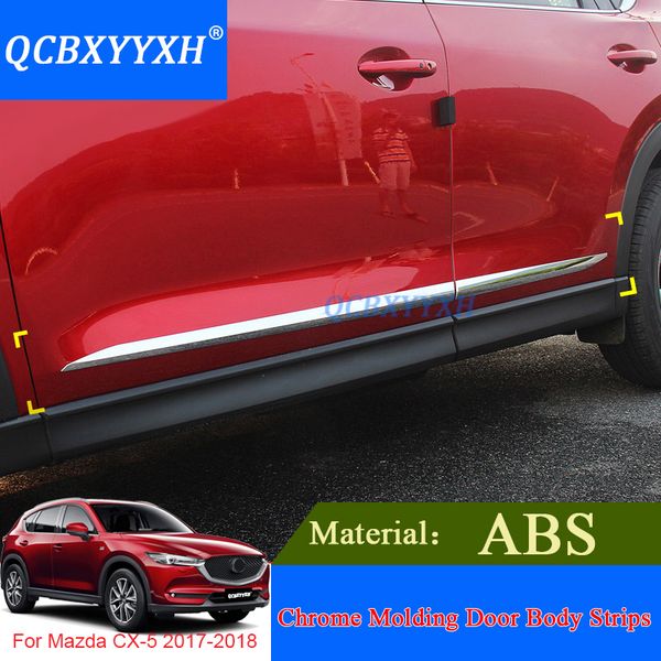 

4pcs abs car styling chrome molding door body strips for mazda cx-5 2017 2018 accessories trim covers external decoration strips184m