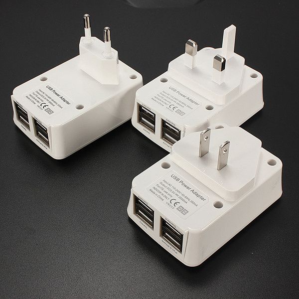 

4 u b power port charger adapter eu u uk plug travel wall charger for am ung univer al 20pc hipping