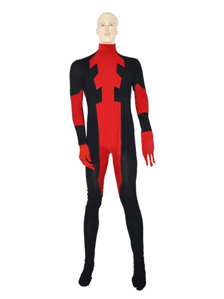 

custom red mens deadpool costume halloween party role zentai suit, Black;red