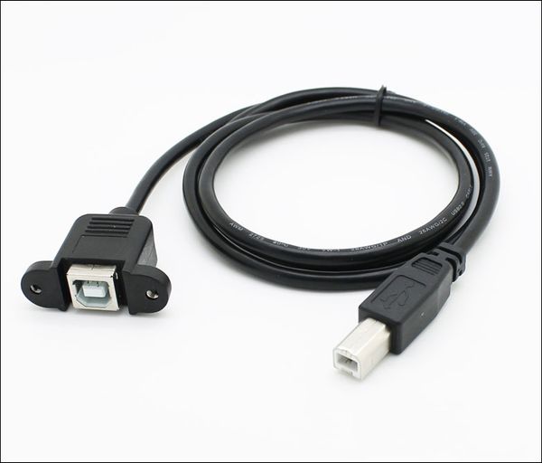 

1.5m usb b male to female m/f extension cable screw lock panel mount for printer