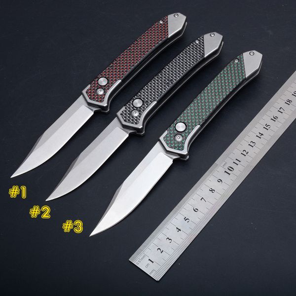 3 Renkler Yeni oto matik bıçaklar Taktik Bıçak 8cr13 Taş Yıkama Blade Karbon Elyaf Kol Açık Kamp Yürüyüş EDC Cep Bıçaklar