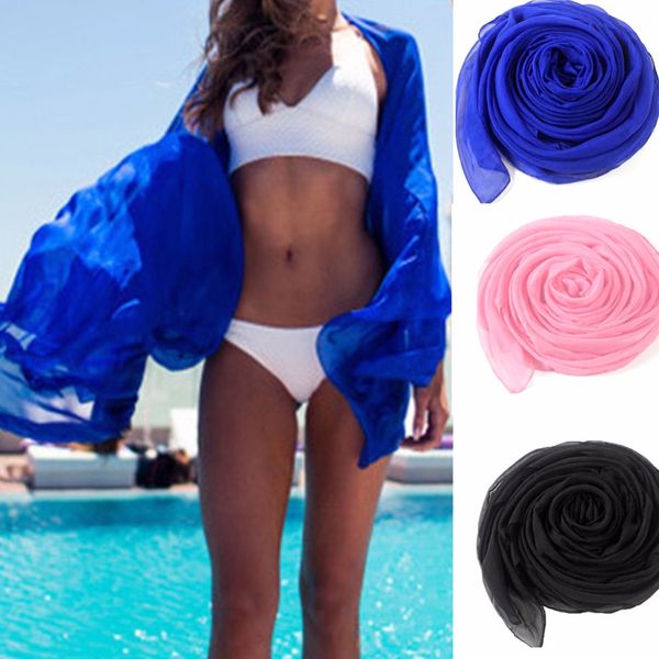 

wholesale- 2017 fashion women summer scarf beach dress bikini swimwear cover up sarong wrap pareo, Blue;gray