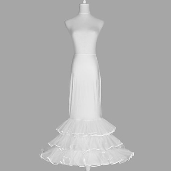 

popular sale nylon mermaid and trumpet gown 3 tier floor-length slip style/ wedding petticoats 032, White