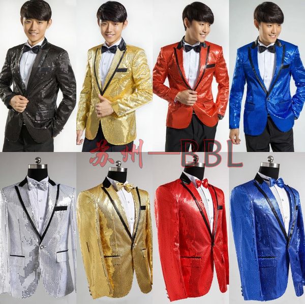 

wholesale-paillette male master sequins dresses stage costumes men suit mc host clothing singer suits blazer show jacket outerwear a573, White;black