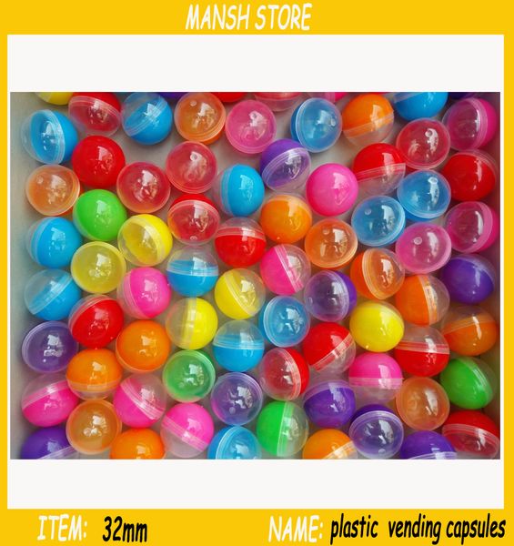 

100pc lot 32mm empty half color half clear pla tic ball pla tic vending ball empty toy ball urpri e gift ball hipping