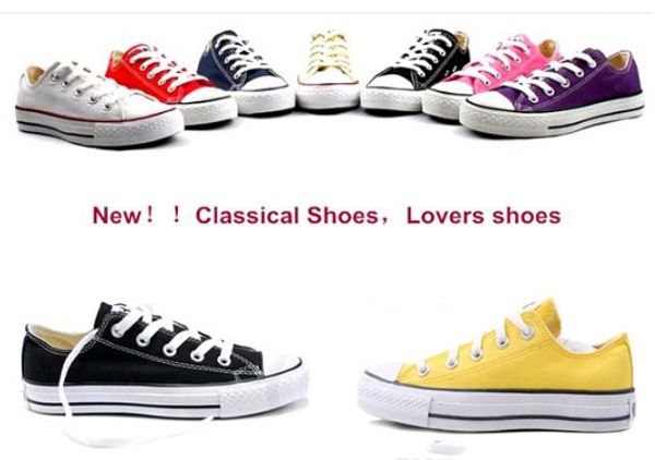 

drop shipping 35-45 new low-& high-women's men's canvas shoes 13 colors laced up casual shoes sneaker shoes,i, Black