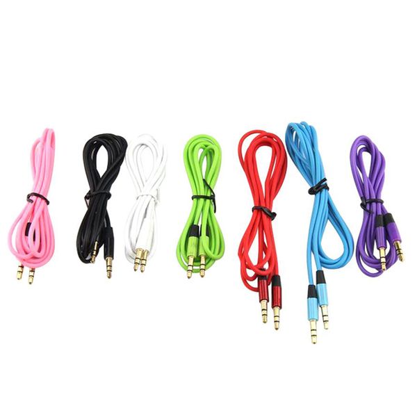 

wholesale 200pcs/lot 3.5mm audio cable cord car aux extension cable 120cm for mp3 for phone colorful in stock dhl/fedex