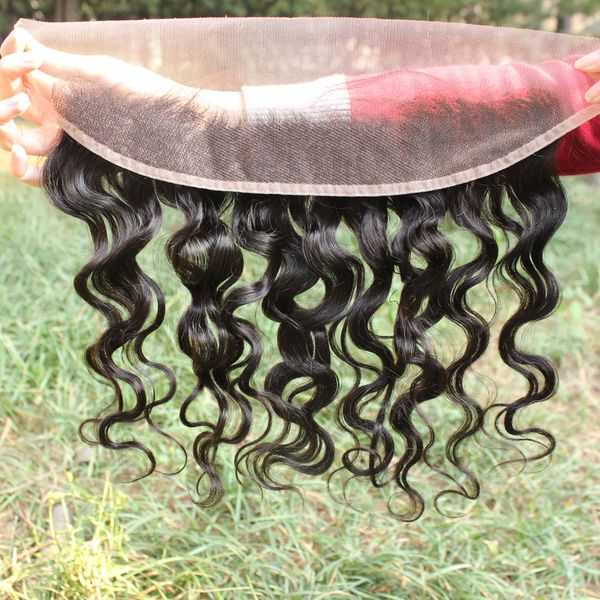 

brazilian lace frontal closure 13x2 middle 3 part full frontal ear to ear virgin human hair lace frontals with baby hair, Black;brown