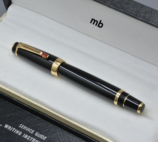 

high quality MT Bohemi black resin Roller ball pen with gem school office stationery luxury Writing ball pens Gift A5