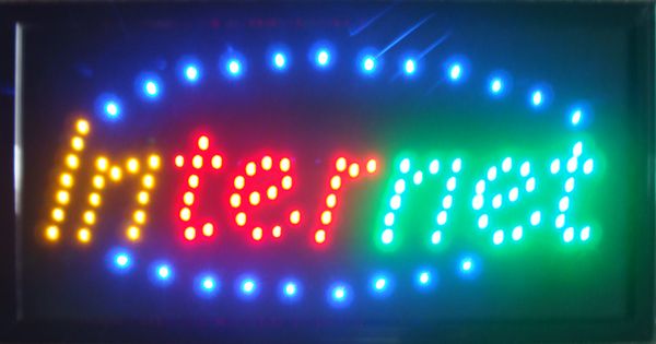 Caffetteria con servizio internet ultra brillante con Led per insegne al neon di dimensioni 19 * 10 pollici con montion e interruttore di accensione