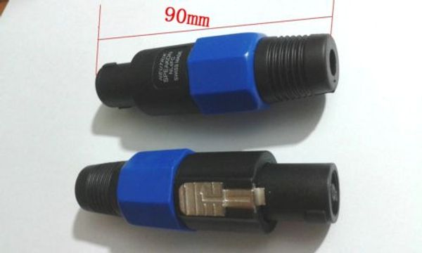 2PCS 4 Pin Speakon Plug Masculino Speaker Conectores de cabo de áudio