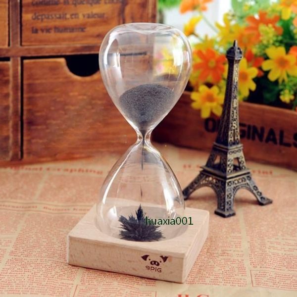 

100 seconds sand blooming flower magnet magnetic black sand glass hourglass new