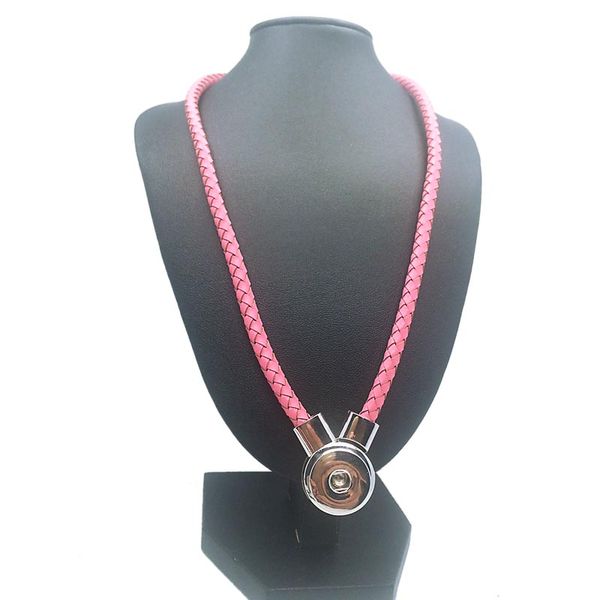 

mixed sale original leather new genuine leather diy snap button charm magnetic clasp pendant necklace for women men fit 18mm button, Golden;silver
