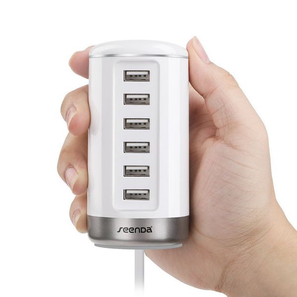

6 port usb wall charger usb charging stations c032 novelty with smart identification for mobile ipads black white colors