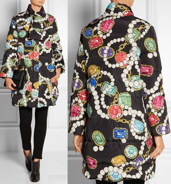 

fashion print women outwear zipper design jacket 15104888, Black;brown