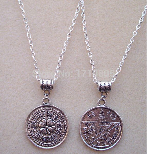 

2018 новый горячий 10 шт. / лот античная серебряная пентаграмма зодиака подвески ожерелье diy мода творческий женщины ювелирные изделия поис, Silver