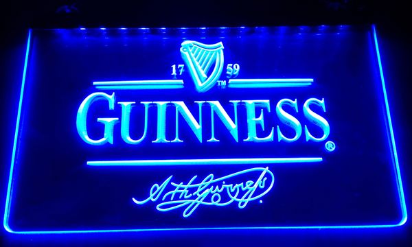 

LS027-б Guinness Vintage Logos Beer Bar неоновый свет Вход