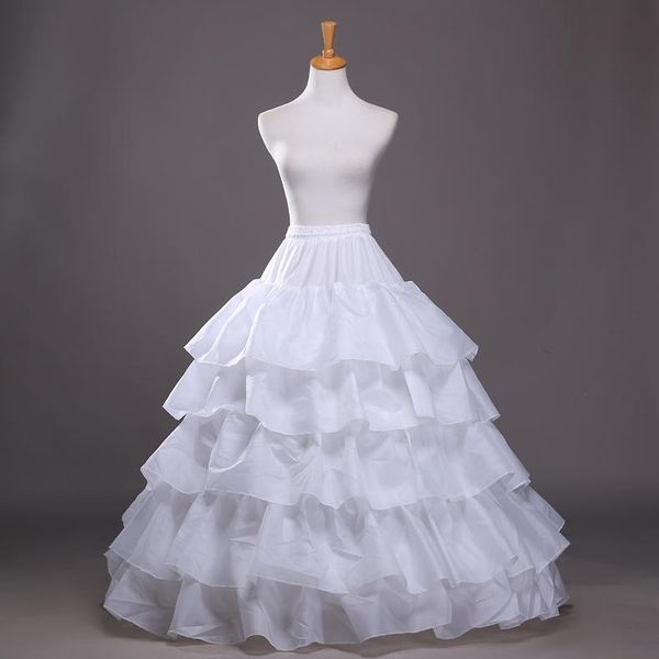 2017 Neuankömmling Ballkleid Quinceanera Kleid Petticoat Tiered Polyester Slip Weiß Braut Krinoline Auf Lager2334