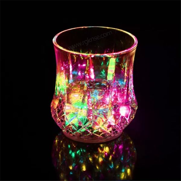 

new led lens mug coffee mugs gaiwan cup glass drinkware dining bar party wine glasses led light acrylic water induction pineapple cup 50