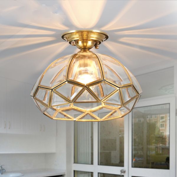 2019 European Vintage Copper Cloakroom Ceiling Light Corridor