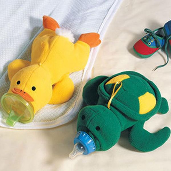 Stylish 2015 Yellow Duck And Green Turtle Cartoon Feeder Lagging