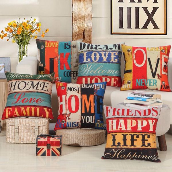 

wholesale- mediterranean style pillow case cover colorful throw pillow cover linen home bolster backing blocks cover household