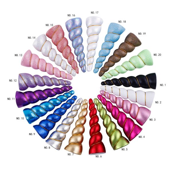

24 colors glitter unicorn horns headband for baby girls and kids party felt padded unicorn headband diy part unicorn hair accessories, Slivery;white