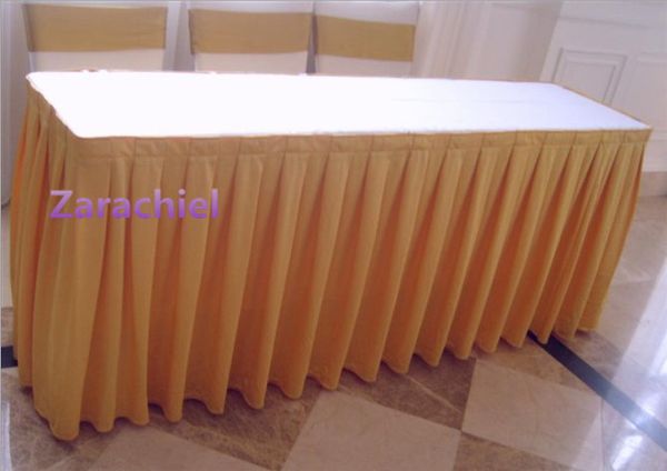 2018 75cm height ice silk wedding stage table skirt for table cloth