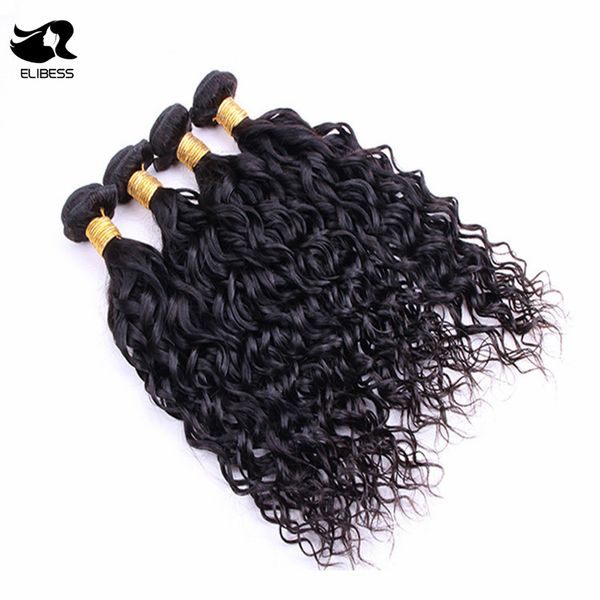 

4pcs 100% human hair bundles water wave water curl 50g/pc natural color indian mongolian curly virgin hair weave extensions, dhl, Black